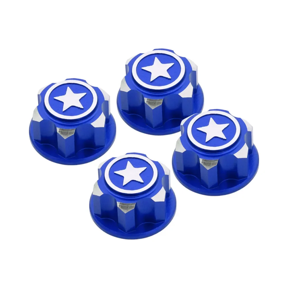 4PCS RC Car Metal 17mm Hex Wheel Nuts Dustproof Anti-Skid Non-slip for 1/8 Traxxas X-Maxx Summit E-Revo RC Buggy Truck