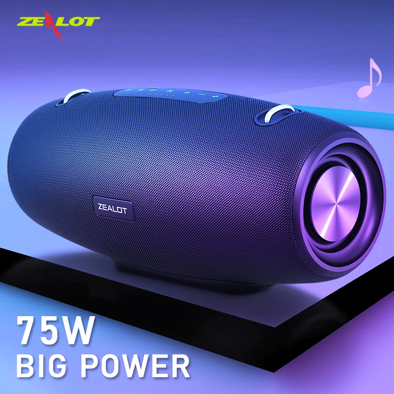 

ZEALOT S67 75W Bluetooth Speaker Outdoor Wireless Subwoofer High Power Heavy Bass Stereo Surround Sound