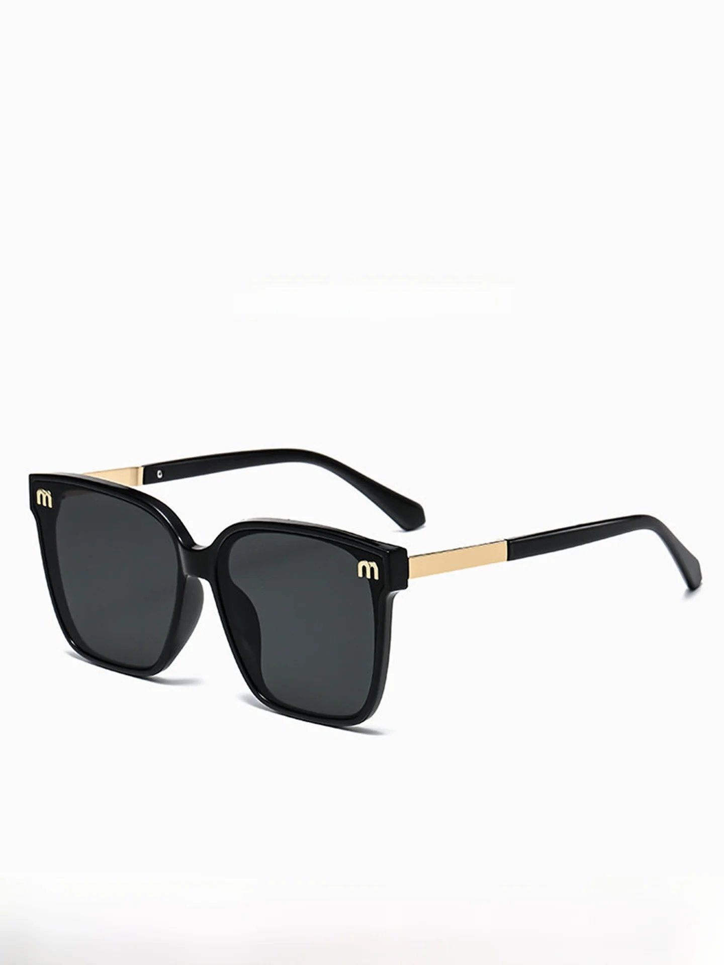 ハーベリー韓国風ラージフレームサングラス-レディース-2026年新作-丸顔スリム効果-uvカットサングラス-レジンレンズ-スクエア型