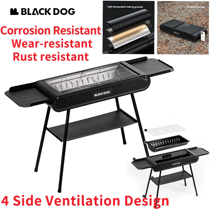 

Naturehike BLACKDOG Крылатый гриль для барбекю Стабильный, не тряскающийся, складной, для хранения, утолщенный материал, высокая температура, износостойкий