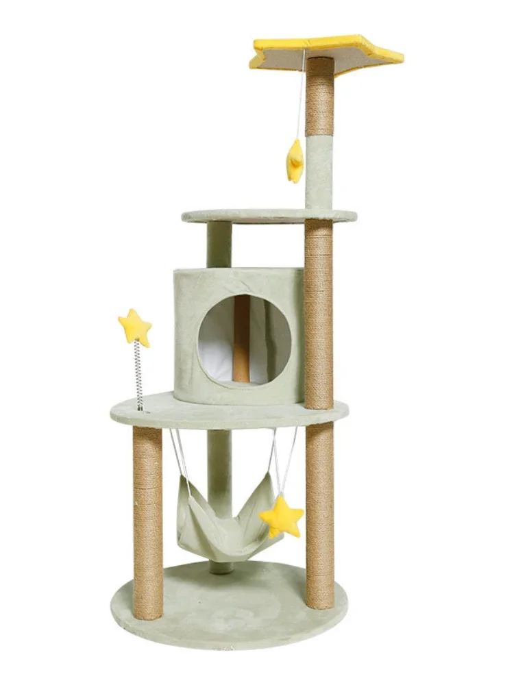 100% Brand New Multi-layer Cat Climbing Frame Fun Hammock Star Cat Scratching Column Integrated Pet Cat Climbing Frame