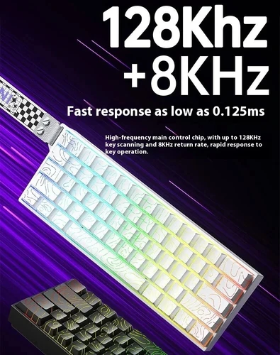 Imagen 2 del producto AULA MINI 60HE Teclado mecánico con interruptor magnético, inalámbrico trimodal, 0,125 ms, 0,01mm, RT 8KHZ, 4000mAh, RGB, teclado personalizado para deportes electrónicos