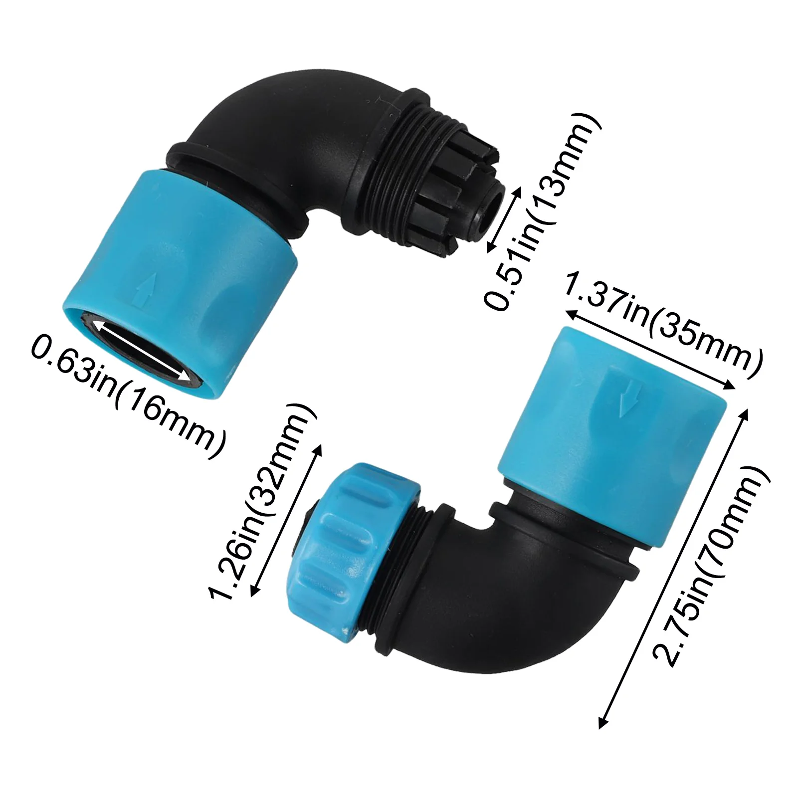 Hose Coupling Garden Hose Connectors Gardening Outdoor Use Versatile Use 2 Pieces Set Compatible With 12-13mm Hoses