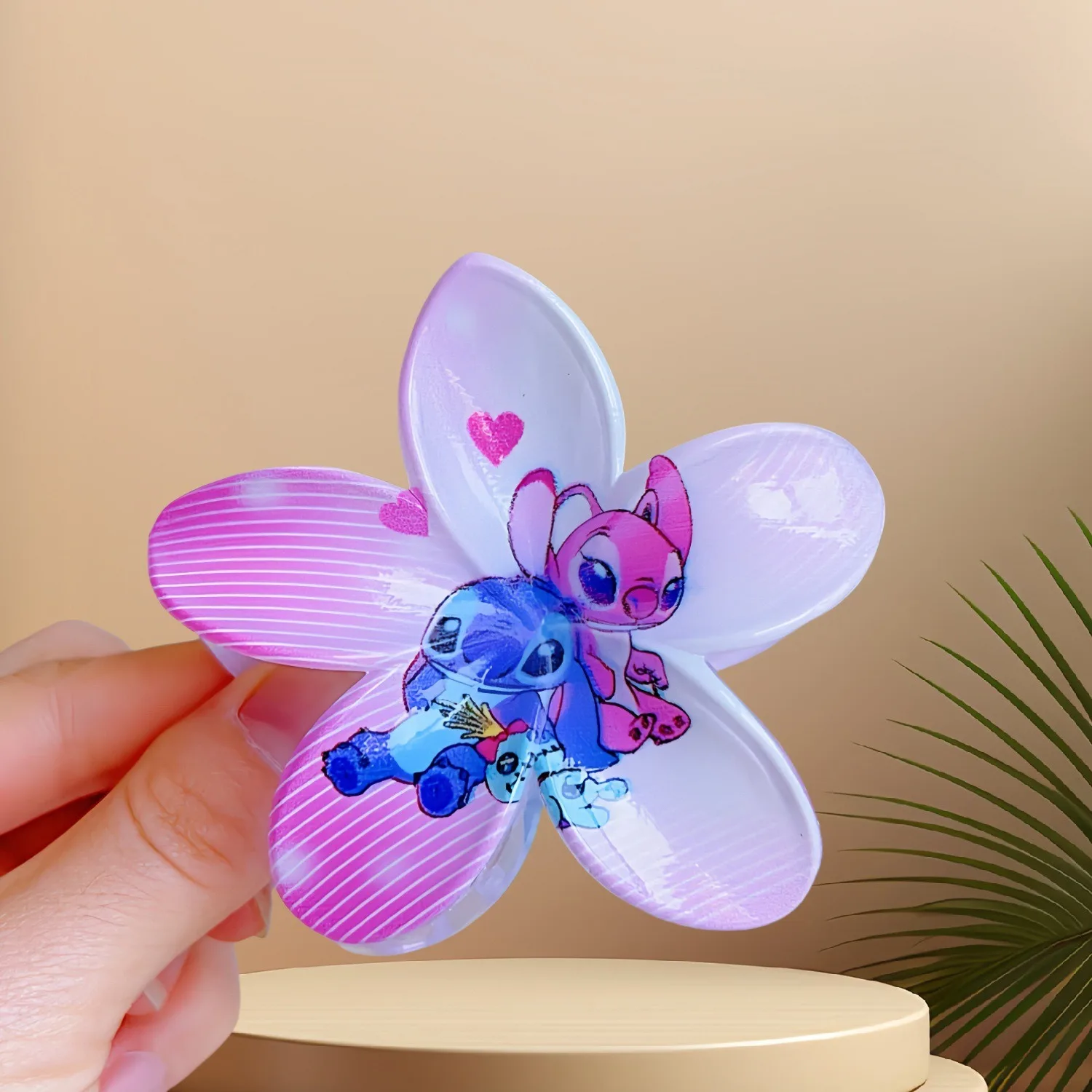 مشبك شعر ديزني ستيتش 3.35 بوصة من البلاستيك بصمة الشعر انتزاع نمط كرتوني لطيف مناسب للحفلات ملابس يومية هدية مثالية