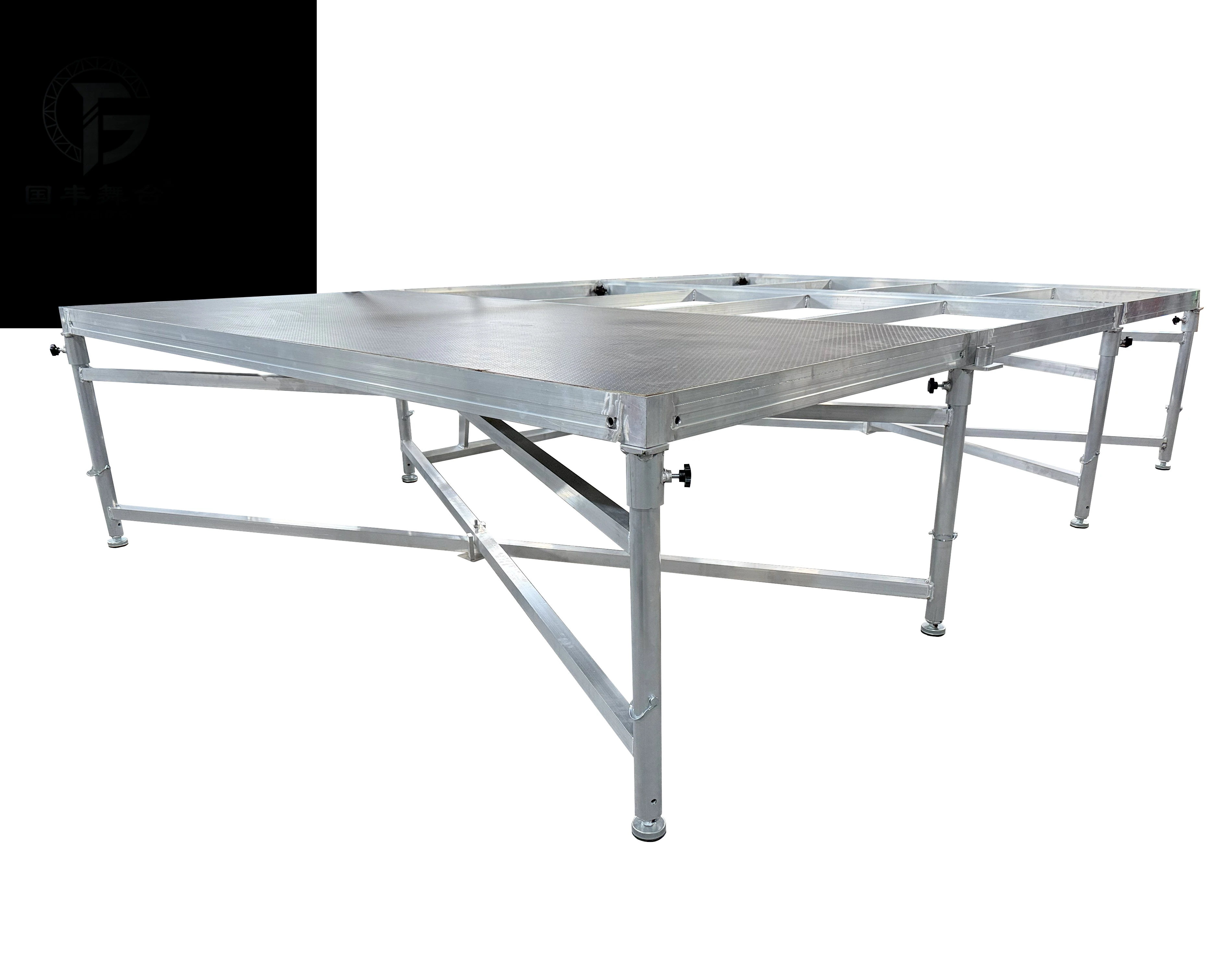 

Portable adjustable aluminum alloy X-shaped bracket folding stage platform