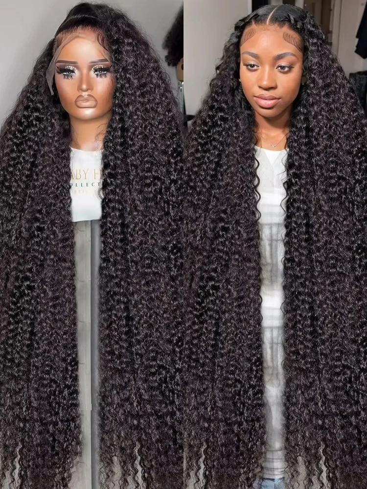 26 بوصة 13x6 شعر بشري مموج عميق قبل قطعها الدانتيل الجبهة الباروكات للنساء مع شعر الطفل شعري طبيعي 250% الكثافة