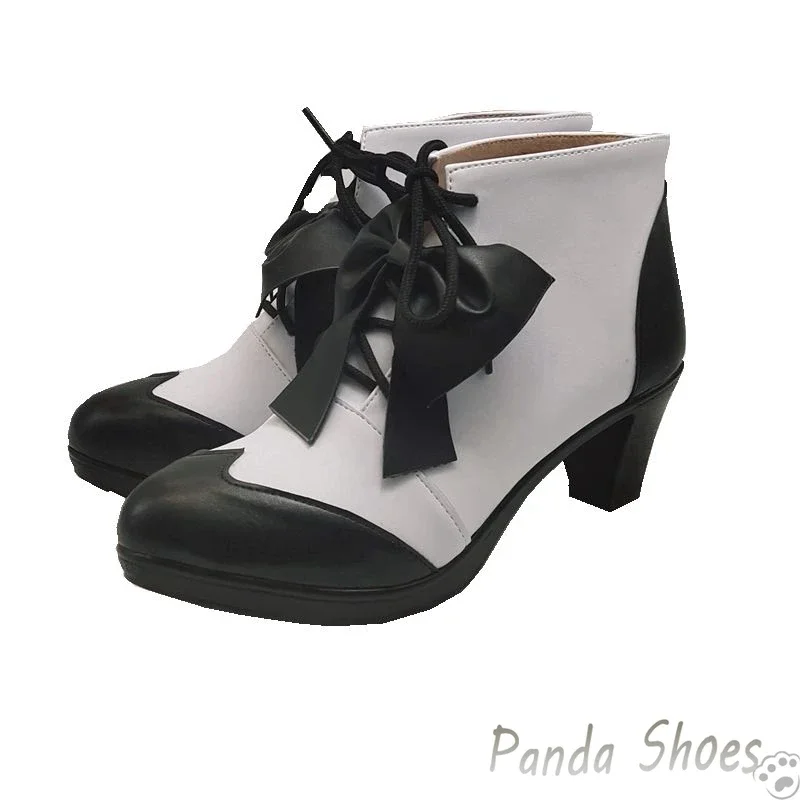 Preto mordomo ciel cosplay sapatos anime couro preto branco botas ciel phantomhive cosplay traje prop sapatos para festa de halloween