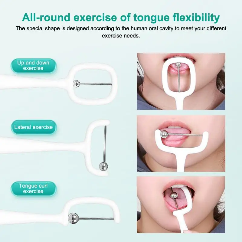 3pcs Tongue Muscle Trainers Blue White Tongue Tip Exercise Tool Tongue Tip Lateralization Lifting Oral Muscle Training Set