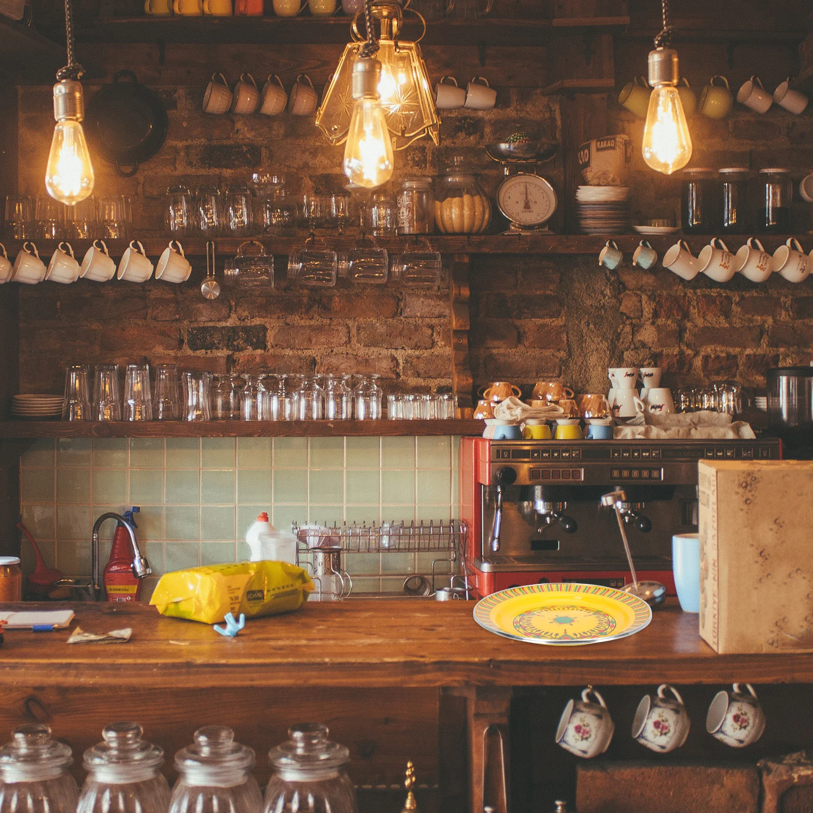 

Полосатая тарелка для барбекю с фруктами, креативная цветная эмалированная посуда, тарелка для еды, блюдо для закусок, блюдо для фруктов в винтажном стиле, сервировочные тарелки в этическом стиле