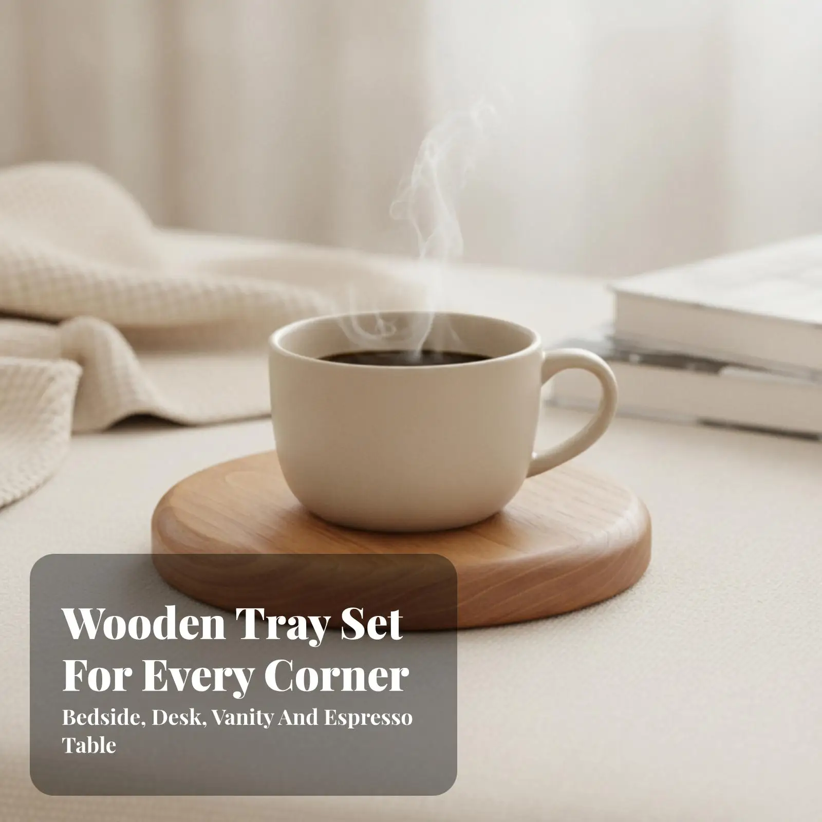 Walnut Wooden Tray for Jewelry Display and Storage Decorative Coaster Base for Candles Desktop Organizer Home
