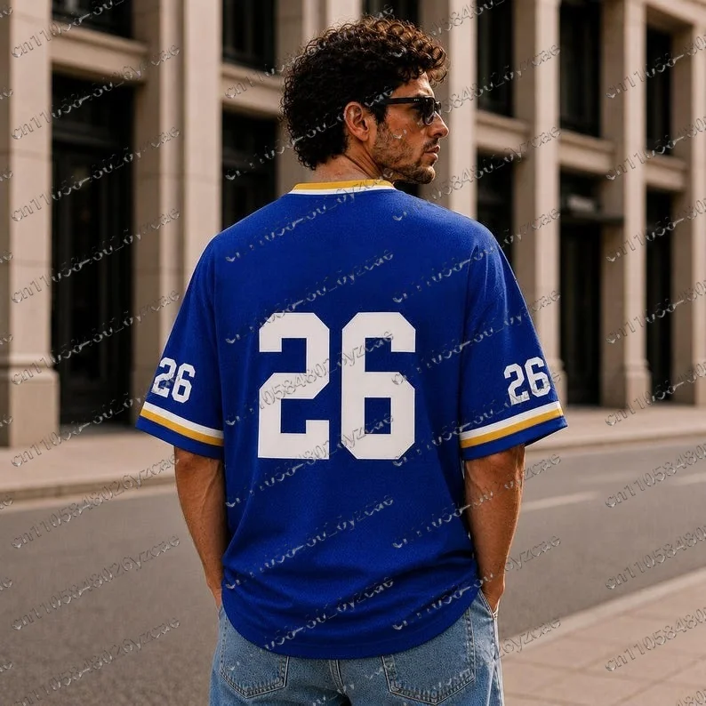2026 Summer Bosnia #26 Soccer Retro Football Jersey V-neck Soccer Shirt Men's Oversize Casual Sports Tee for Fans Kids Adults