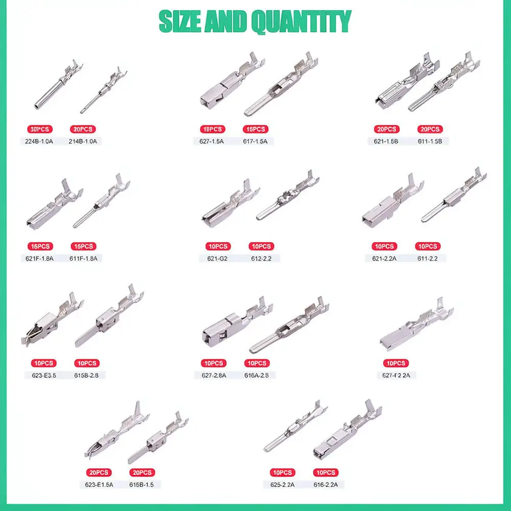 Automotive Electrical Connector Pins Kit Copper Crimp Terminals For Xinghegu Car Wiring Repair Maintenance Set