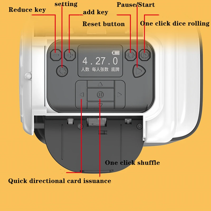 360° Rotating Automatic Cards Dealer Rechargeable Cards Shuffler Shuffling Dealing Playing Card Distribution Machine Poker Devic