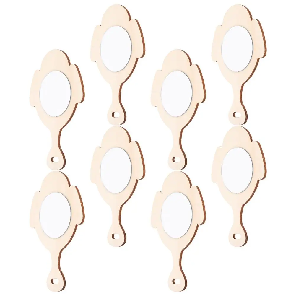 

8 Pcs Dolphin Mirror Blank Craft Educational Plaything Wooden Toy Mirrors Hand Child