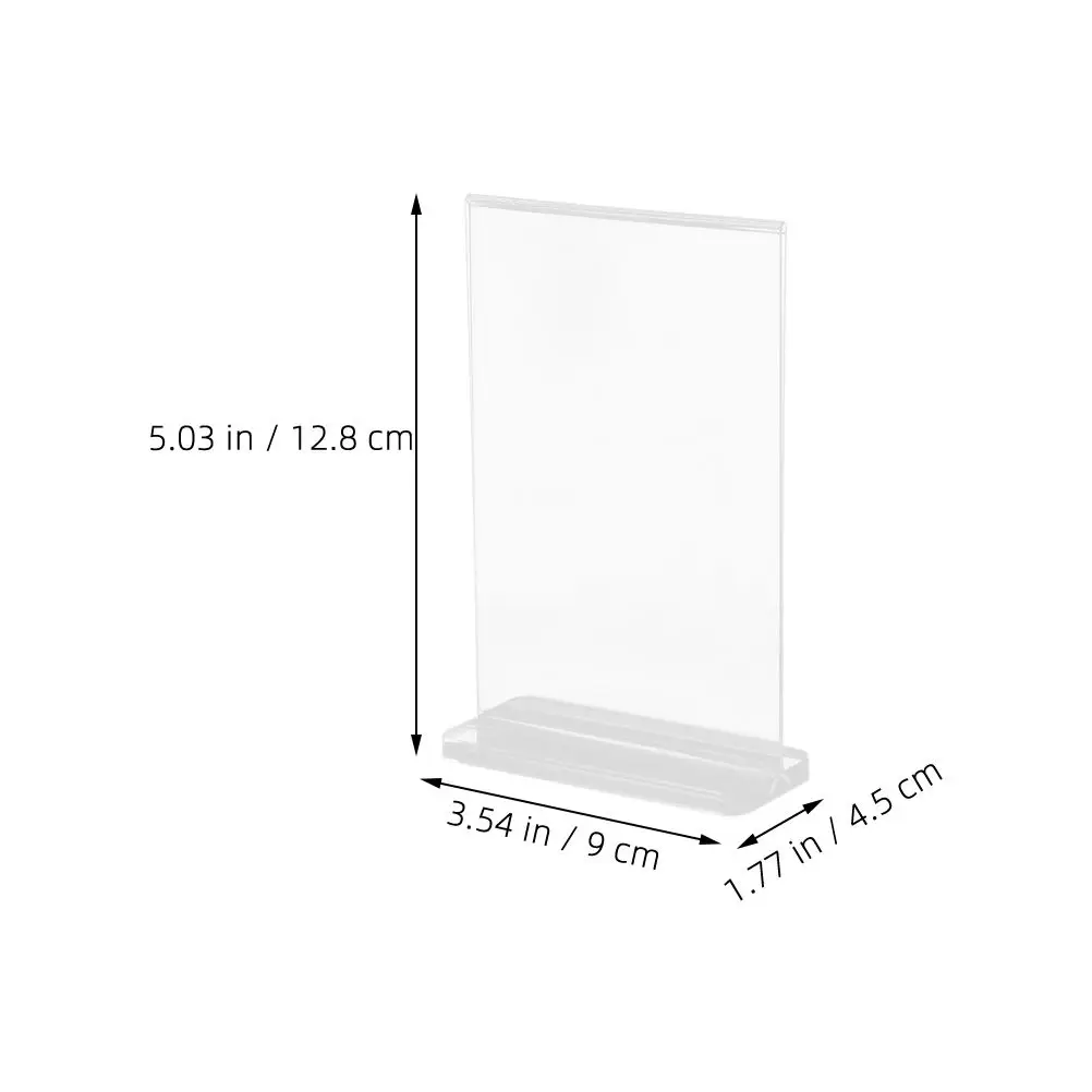 4pcs A6 Acrylic Sign Holder Desktop Price Display Stand Vertical Album Postcard Holder For Restaurant Supermarket