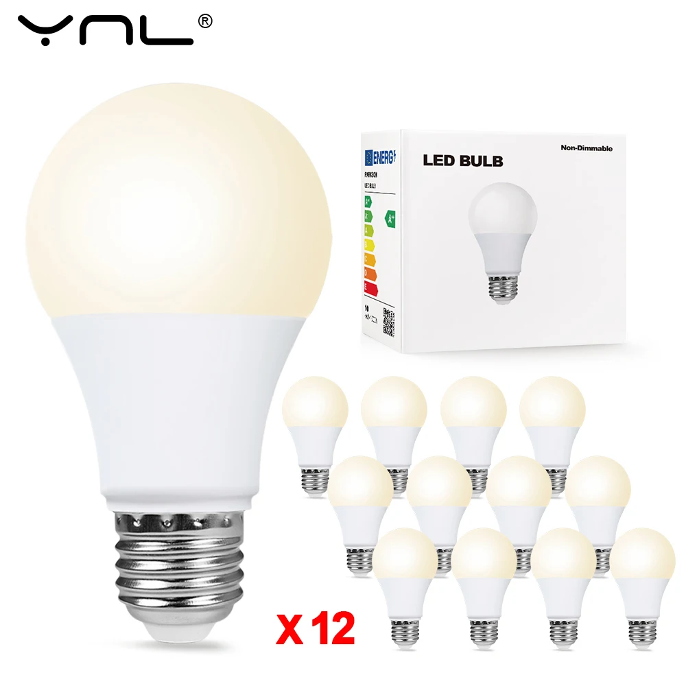 

12pcs/lot E27 LED Bulb Lamps AC 220V 3W 6W 9W 12W 15W 18W Lampada Led Light Bulbs Living Room Indoor Lighting Led Bombillas