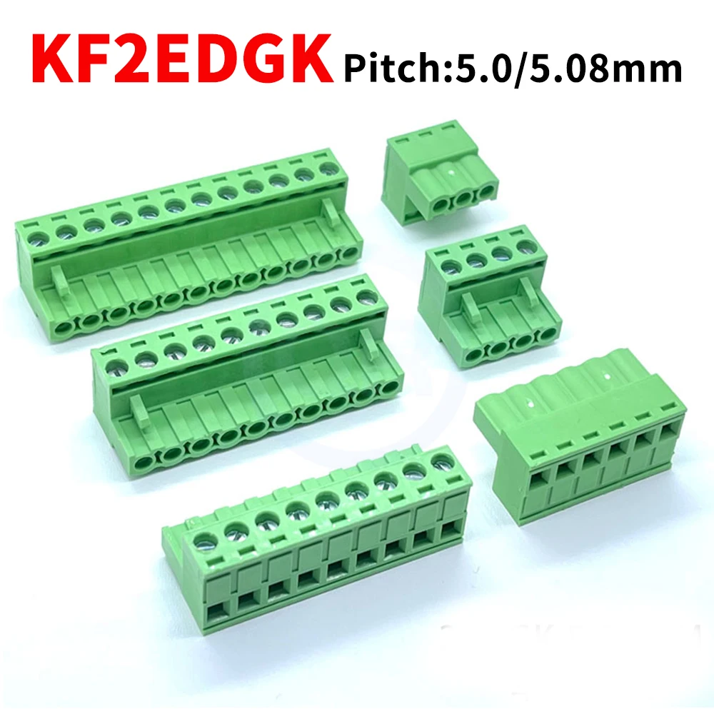 (10 PCS) KF2EDGK 5.08mm 5.0mm Plug-in Terminal Block 2EDGK 5.08 / 5.0 Phoenix Terminal Block Wiring Holder Plug Body JM 15EDGK