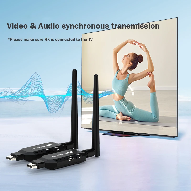 Wireless HDMI-compatible Extender 50M 1080P Video Transmitter Receiver Screen Share Display Adapter for Camera PC TV Projector