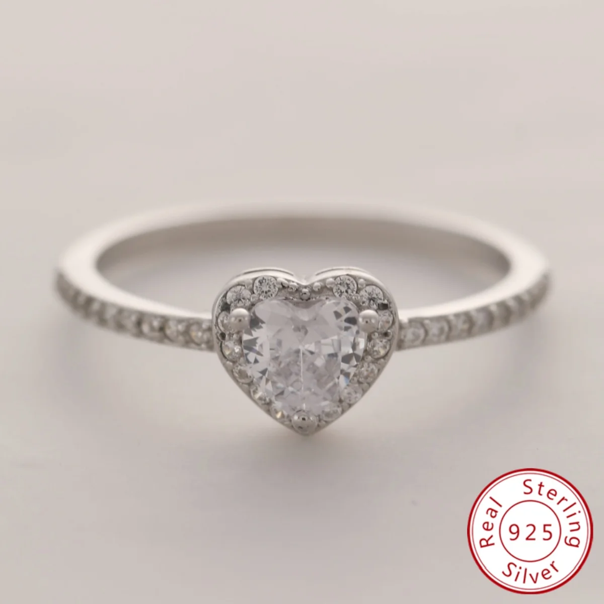 

Real S925 Sterling Silver Platinum Heart Artificial Zircon Ring for Women Engagement Anniversary Bride Wedding Fine Jewelry