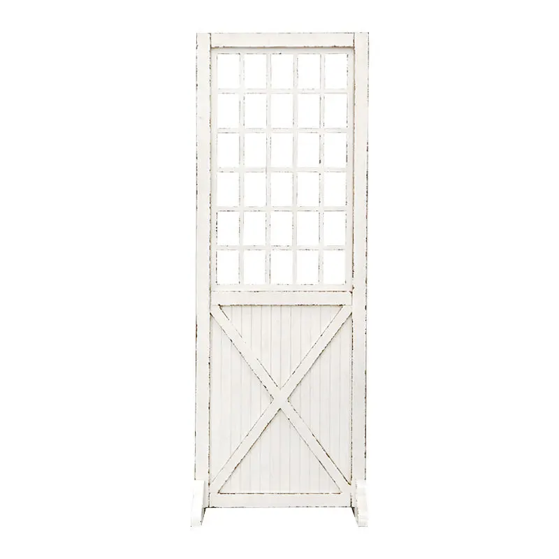 Rural wooden screen Nordic pastoral folding mobile partition garden decoration old folding screen photography props