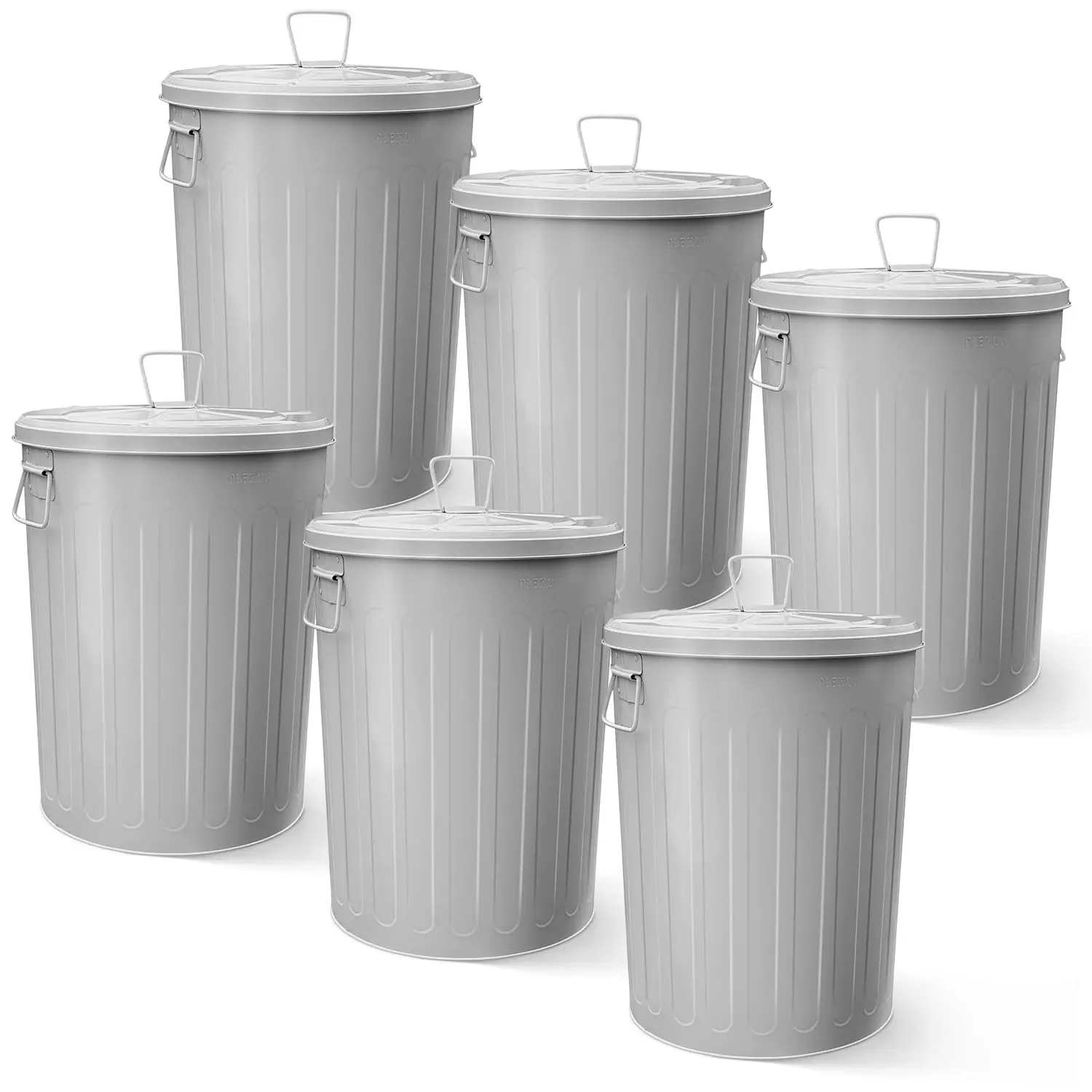 20 Gallon Metal Trash Can with Lid Outdoor Large Trash Bin Steel Garbage Can for Garage Patio Farmhouse Bucket Bird Seed Storage