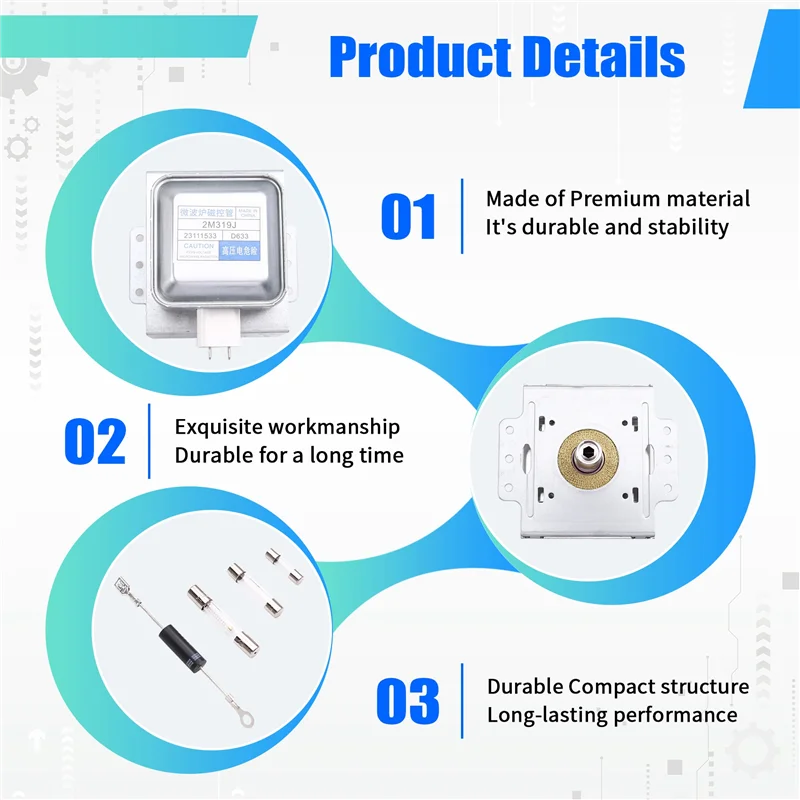 

Магнетрон для микроволновой печи для микроволновой печи Midea WITOL2M319J, детали микроволновой трубки-A54Q