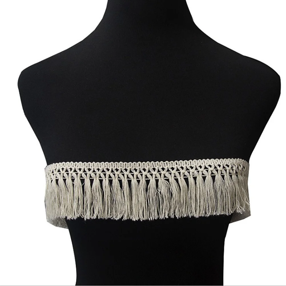 

Upholstery Braid Pure Cotton Woven Lace Fringe Tassel Decor for Bags Curtain Holdbacks