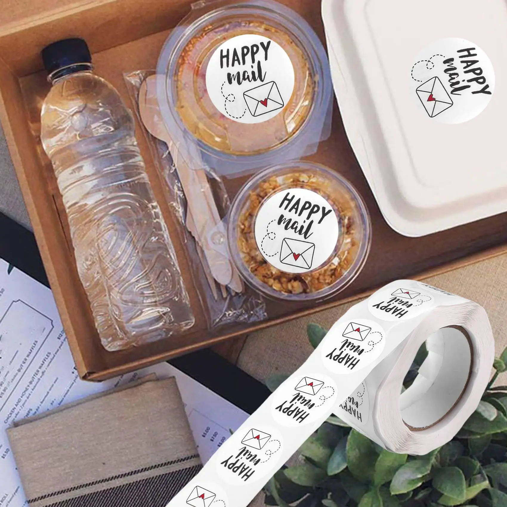 

Наклейки-стикеры ABSL-Happy Mail Thank You для упаковки, запечатывания поздравительных открыток, конвертов, пакетов, круглые, 1 дюйм, 500 штук