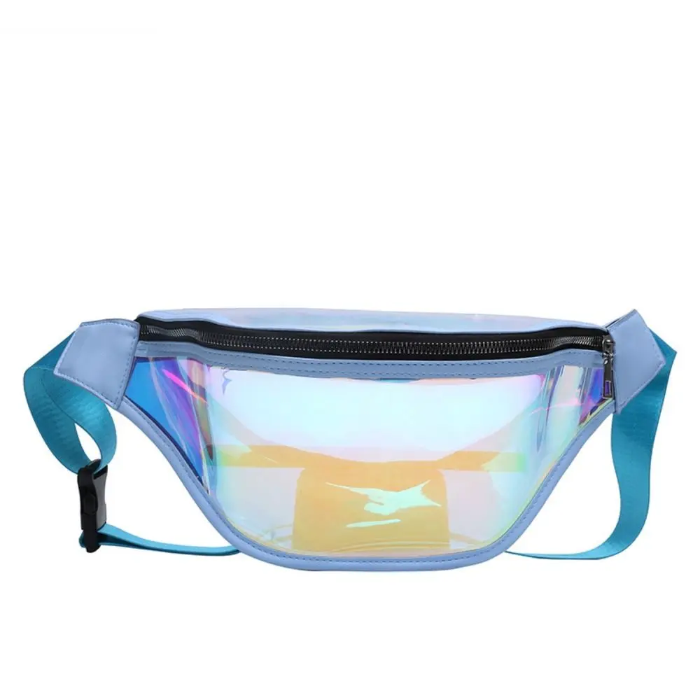 بولي كلوريد الفينيل شفافة الخصر حقيبة الرياضة حزمة مراوح Crossbody حقيبة الهاتف حقيبة الكتف الليزر حزمة مراوح الرجال حقيبة امرأة الخصر Packss