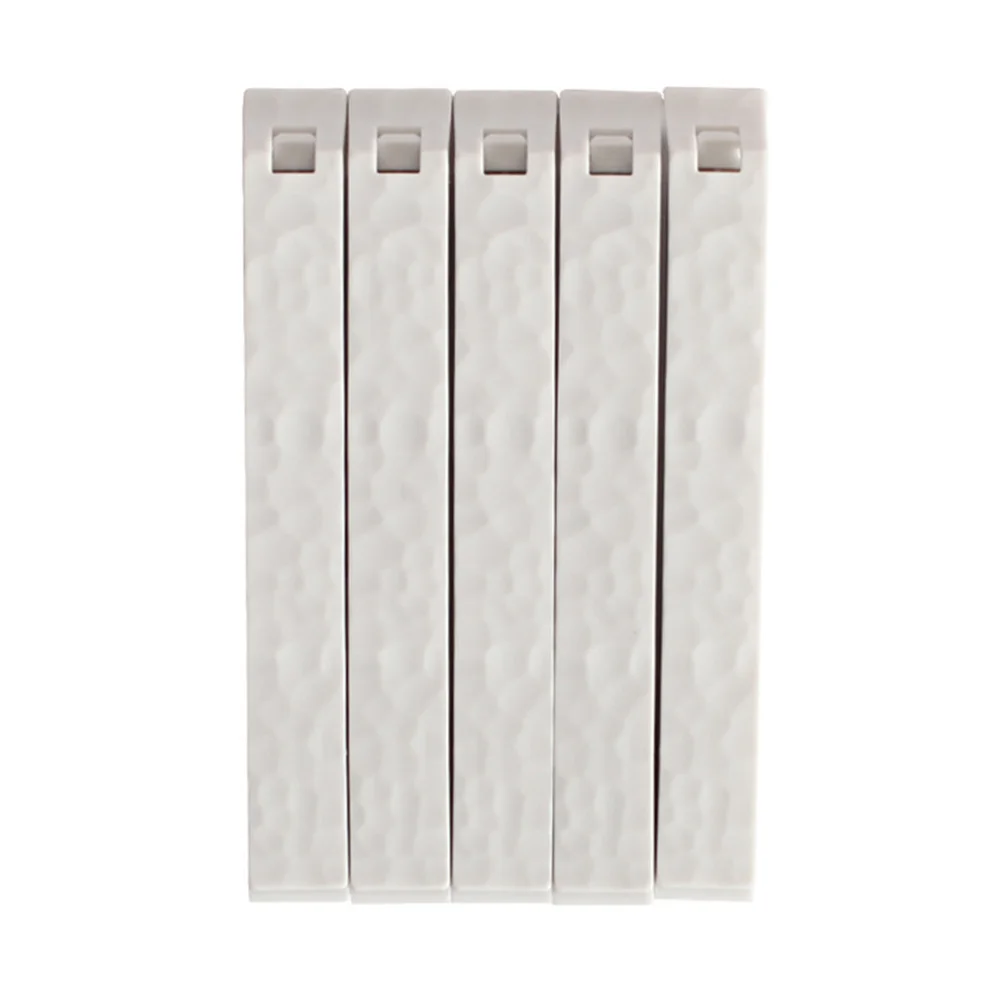 15 قطعة مشابك ختم الطعام مادة PP ممتازة محكم حقيبة الوجبات الخفيفة السدادة لتخزين المطبخ رقائق الخبز رمادي وردي أبيض #4