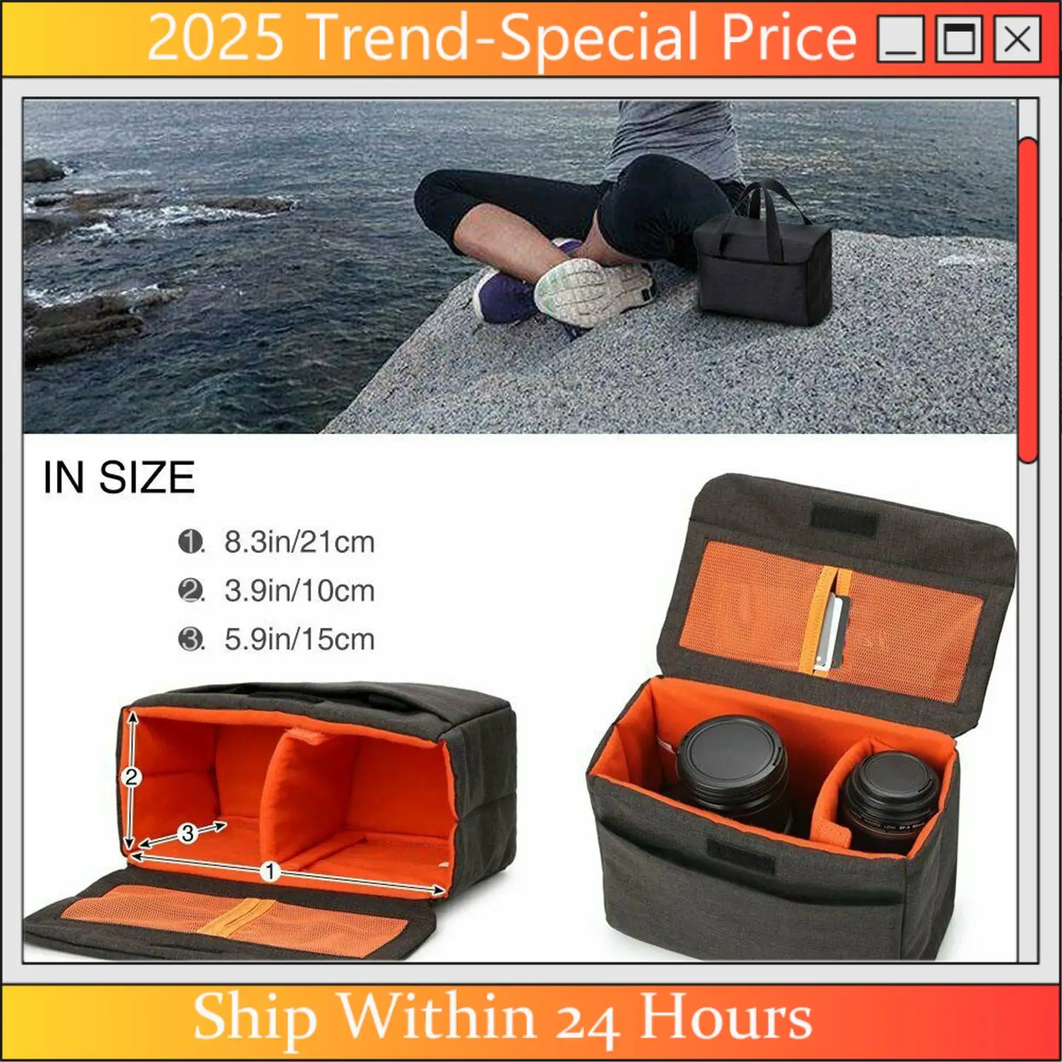 

CHYY Top Waterproof Camera Bag Portable Insert Lens Bags & Shockproof Dslr Slr Camera Partition Divider Protection Case