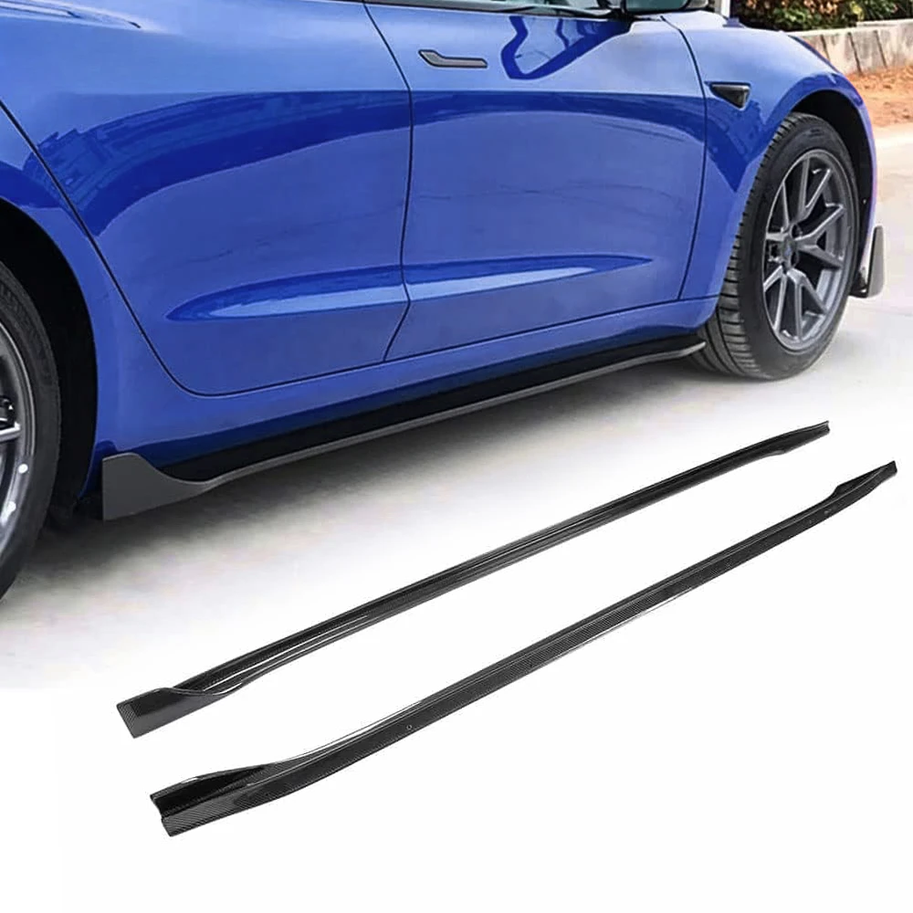 

Sunmax Real Carbon Fiber Car Bodykit Side Skirts Bumper Lip For Tesla Model 3 Sedan 4-Door 2017-2022 Model Y