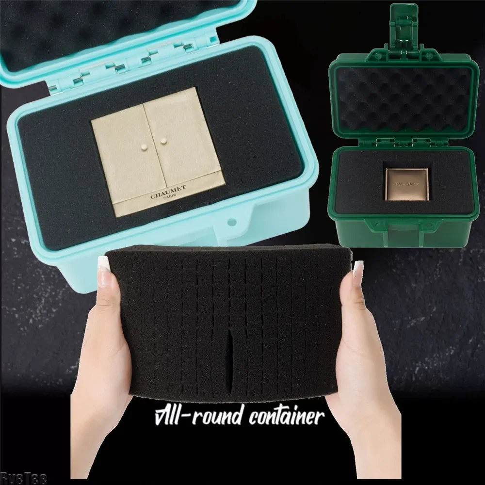 

Водонепроницаемый ящик для инструментов с замком — предварительно вырезанный чехол из губки для часов, ювелирных изделий, камеры и инструментов, прочное решение для хранения