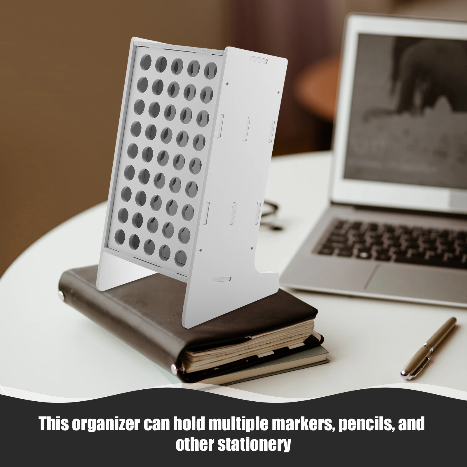 

Inclined Pen Holder Adorable Plastic Kids Pencil Marker Organizer Holding Rack for Desk Storage Penholder