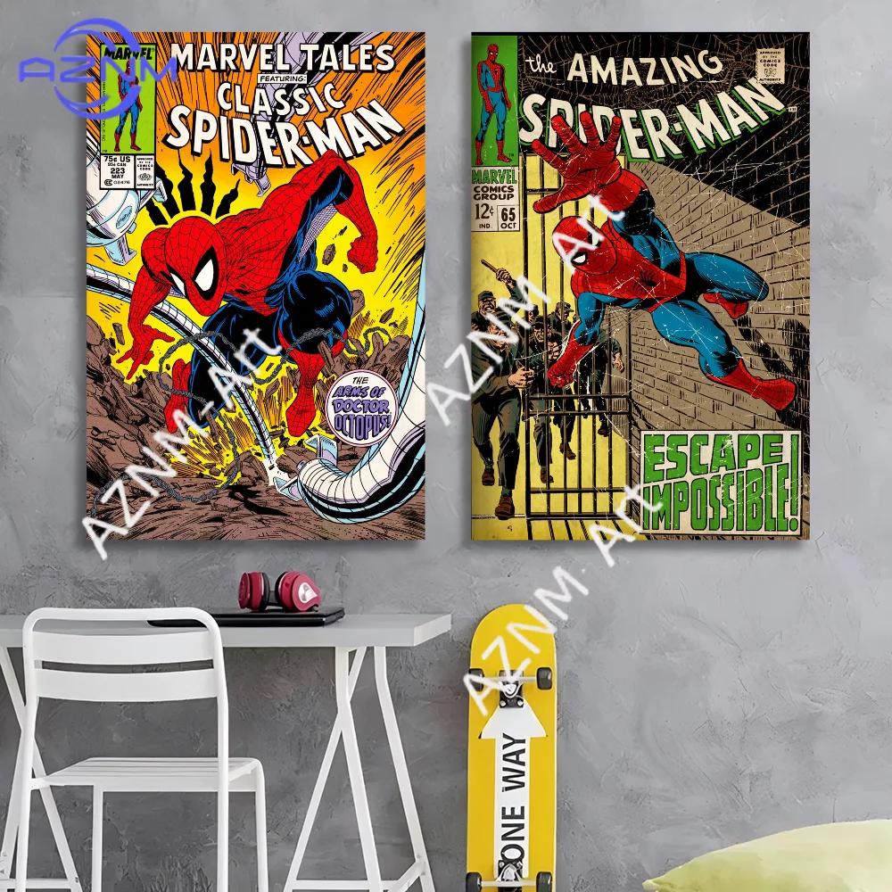 Watercolor Spiderman Graffiti Art Good Quality Prints And Posters HD Quality Poster Wall Art Painting Study Home Decor - view 2