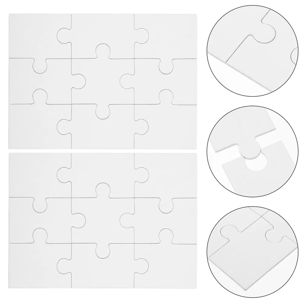 

4 Sheets Wooden Puzzle Thermal Transfer Blank Jigsaw Puzzles For DIY Sublimation Woody Toy Heat Craft