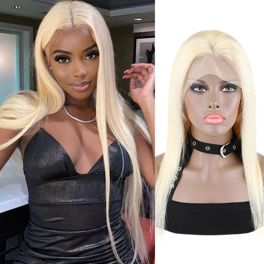 

Straight Blonde Transparent Lace Front Wigs 13x4 Lace Frontal Human Hair Wig Honey Blonde 613 Straight Human Hair Wig for Women