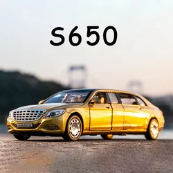 1:32 Mercedes Benz Maybach S650 Extended version Diecast Metal Alloy Model car Sound Light Collection Kids Toy Gifts