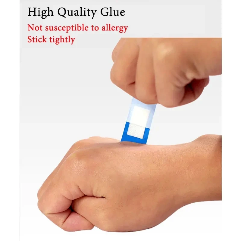 100Pcs Waterproof Medical Band-Aid Blue Detectable Elastic Wound Adhesive Plaster Tape First Aid Kits For Hotel Restaurant Chef