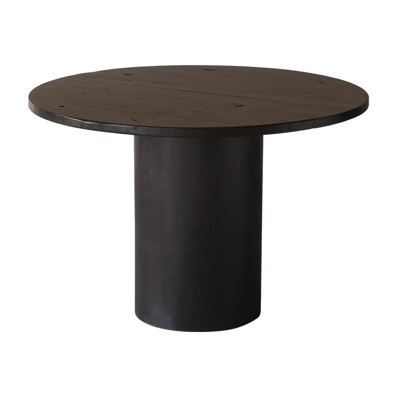 LTT wabi-sabi wind solid wood round table retro restaurant round table B & B old wood furniture