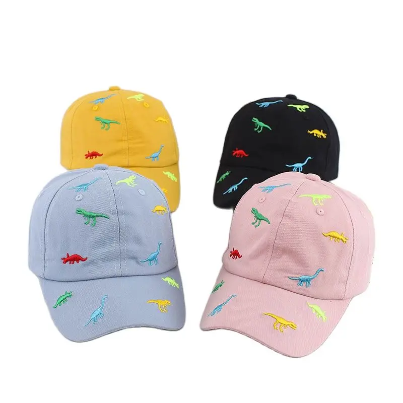 Doitbest Summer Children Baseball Cap Boys Girls Cartoon Dinosaur Snapback mesh Kids Hip Hop Hat Sun cap For 2 to 8 Years old