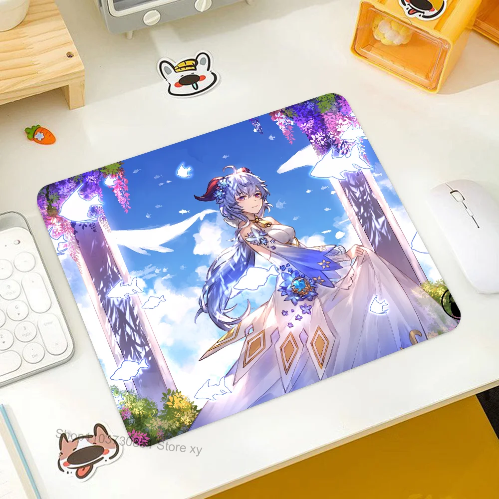 

Ganyu Genshin Impact Mousepad RGB Small Size Gaming Mouse Pad With LED Light Desk Mat Super Smooth Non-slip Rubber