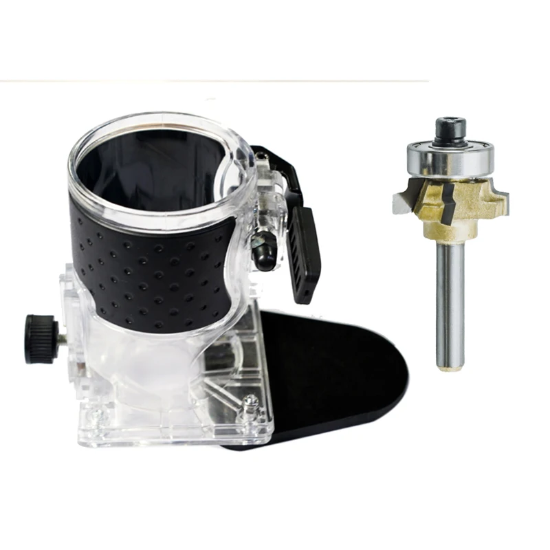 Edge Banding Trimming Machine With Quick Clamp Router Base 4 Flutes Router Bits Electric Trim Milling Machinery Wook Trim Tools