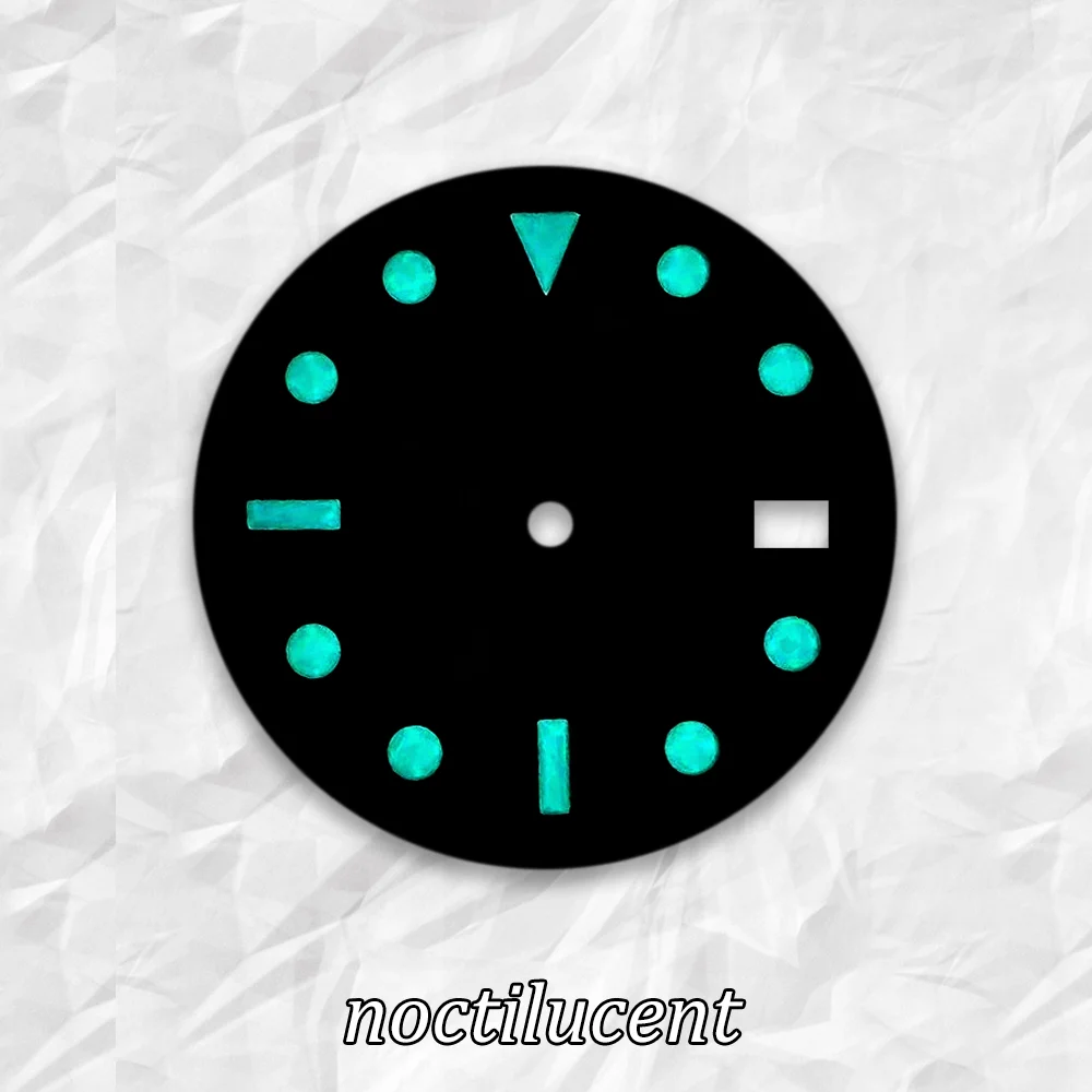 S logo new water ghost modified dial 28.5mm compatible with NH35 movement sun stripe gradient color literal watch accessories