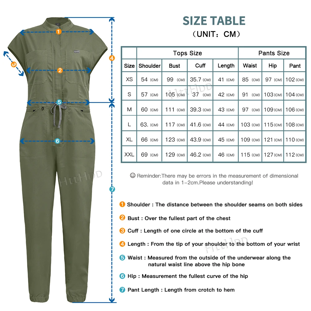 Scrubs Women Fashion Jumpsuit Nurse Uniform High Quality Casual Work Wear Dental Scrub Veterinary Pet Store Hospital Accessories