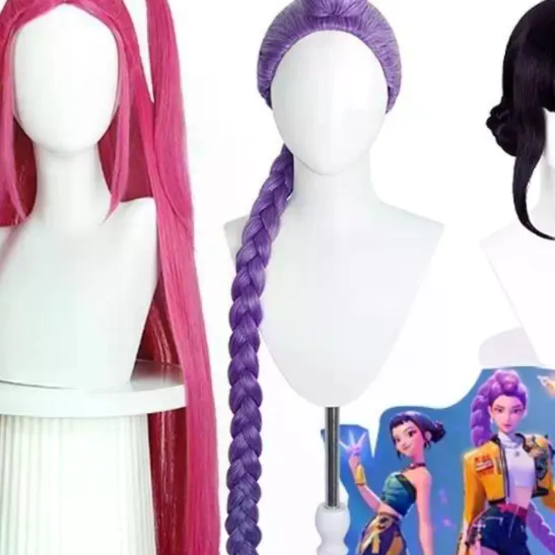 

KPOP Hunters Long Hair Mira Rumi Zoey Cosplay Wig Long Heat Resistant Synthetic Hair Halloween Party Accessories