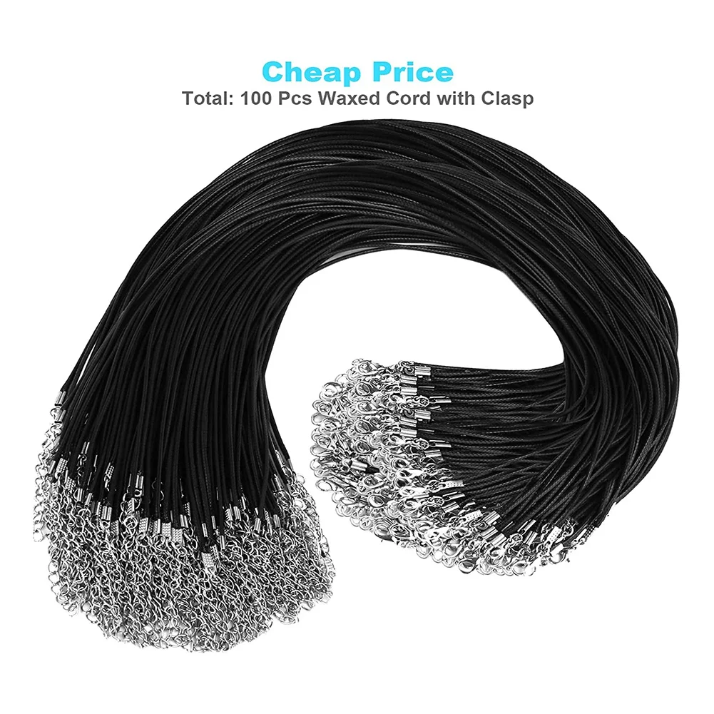 

B51C 100Pcs Necklace Cord with Clasps,Necklace Cords for Pendants,18inch Bulk Necklace Chains for Jewelry Making Supplies C
