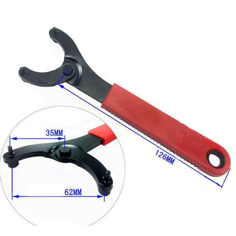 Bike Bottom Bracket Wrench Iron Plastic Handle Adjustable Chain Flywheel Lock Ring Remover Repair Tool for Mountain Bike