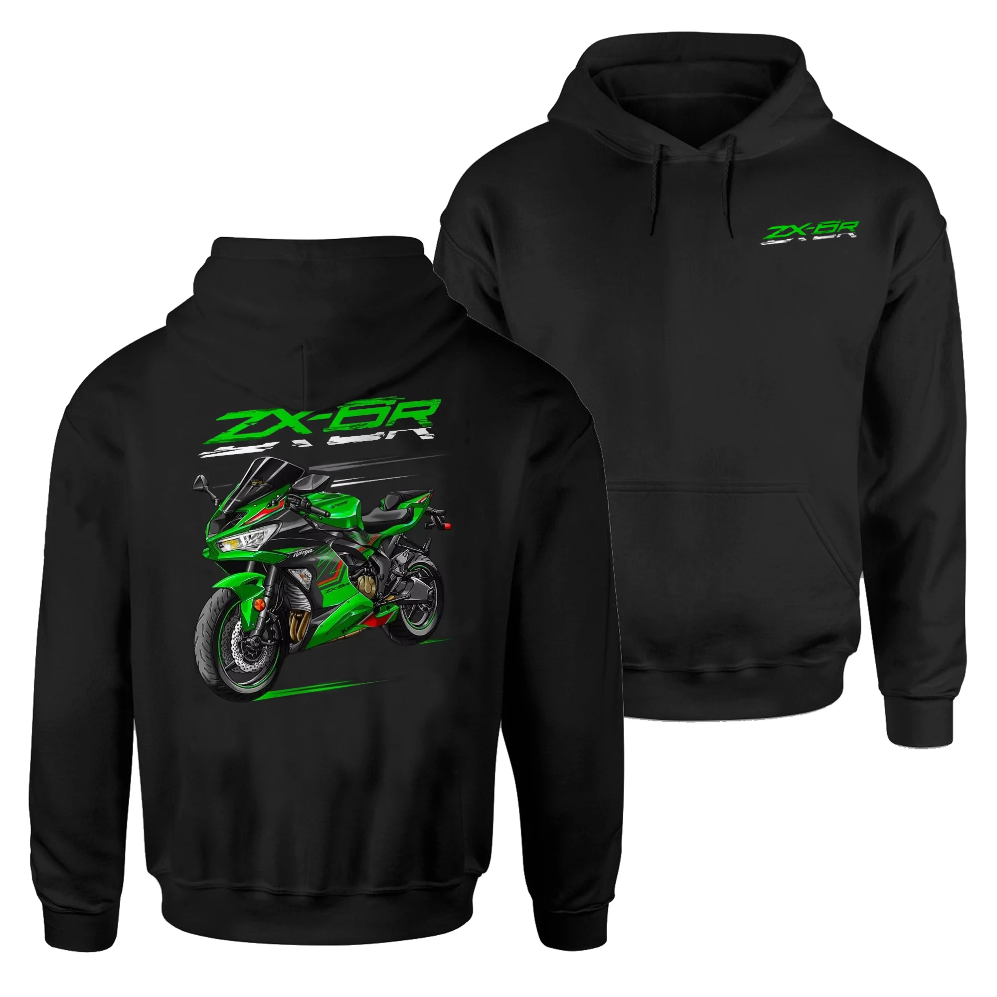 2020-2023 Models Japanese Ninja ZX-6R Motorcycle Pullover Hoodie Comfortable Cotton Casual Mens Clothes Rider Streetwear