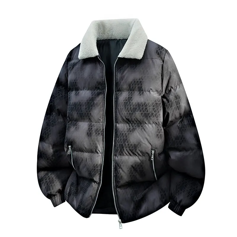 الخريف والشتاء الاتجاه الجديد الأمريكية خمر سميكة الدافئة القطن وسادة مبطنة الرجال الرياضة فضفاضة كبيرة الحجم معطف عالية الجودة